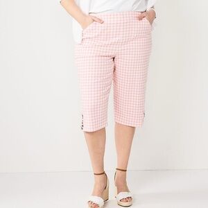 Croft & Barrow gingham pink and white Capri pants size 3x NWT